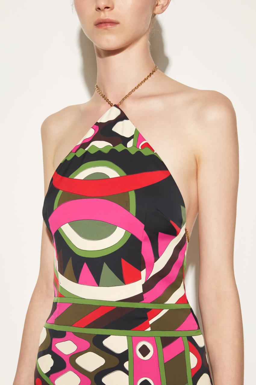 PUCCI Vivara-Print Halterneck Dress | Women Dresses