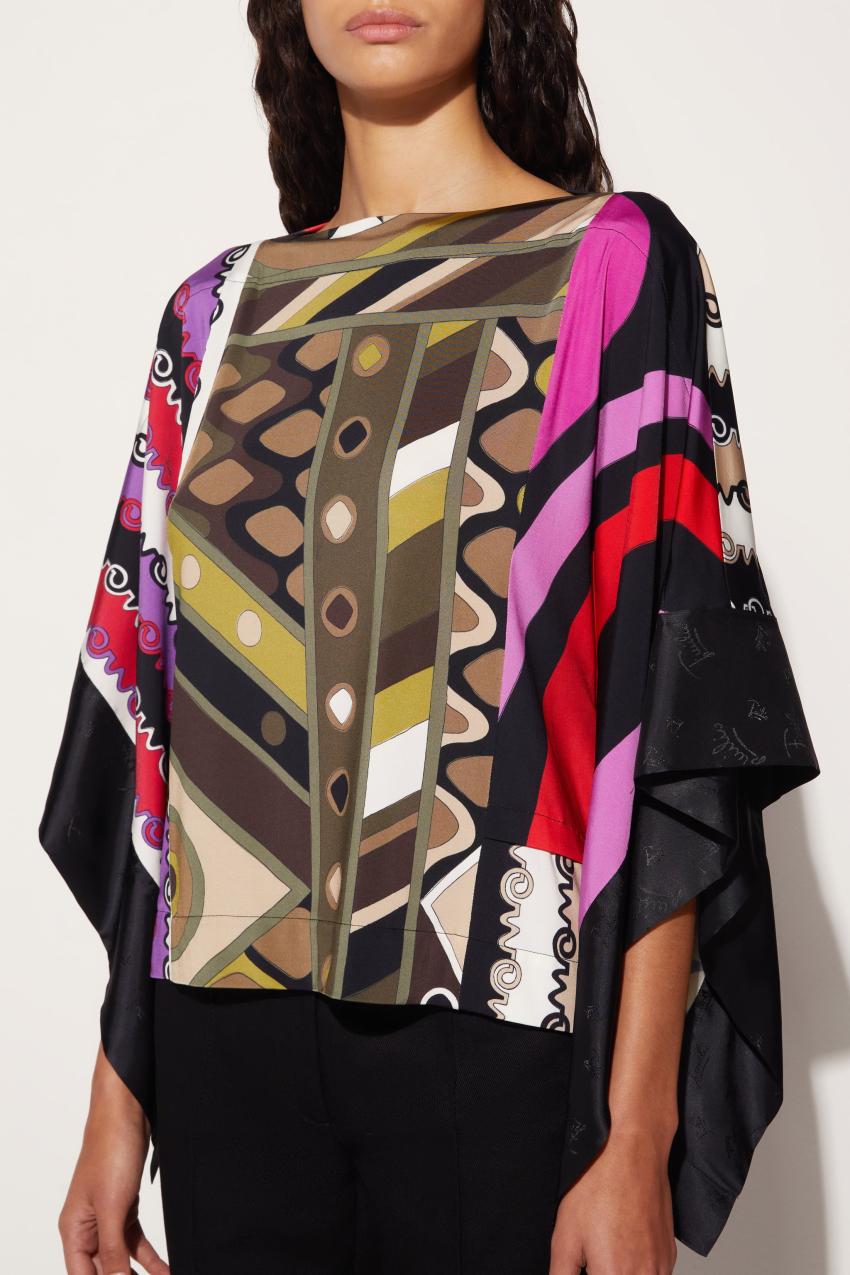 PUCCI Vivara-Print Kaftan Top | Women Tops And Shirts