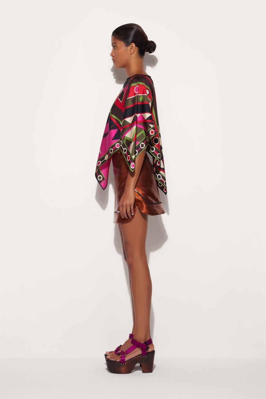 PUCCI Vivara-Print Silk Top | Women Tops And Shirts