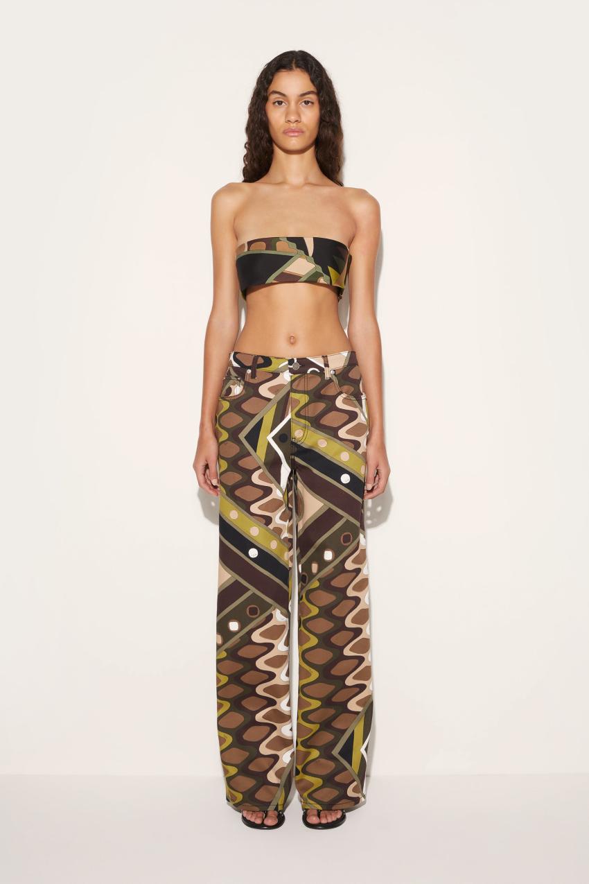 PUCCI Vivara-Print Silk-Twill Bandeau | Women Tops And Shirts