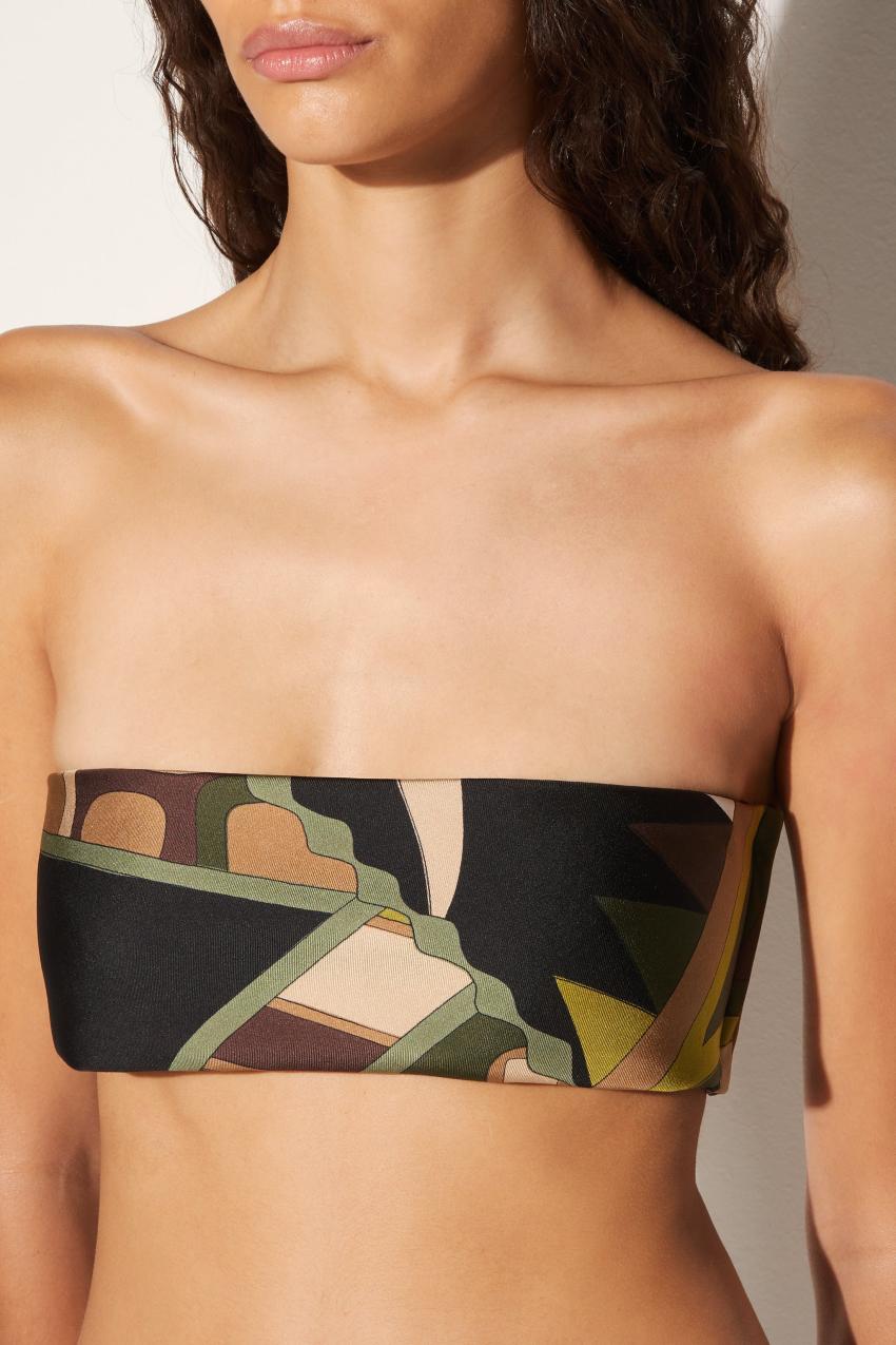 PUCCI Vivara-Print Silk-Twill Bandeau | Women Tops And Shirts