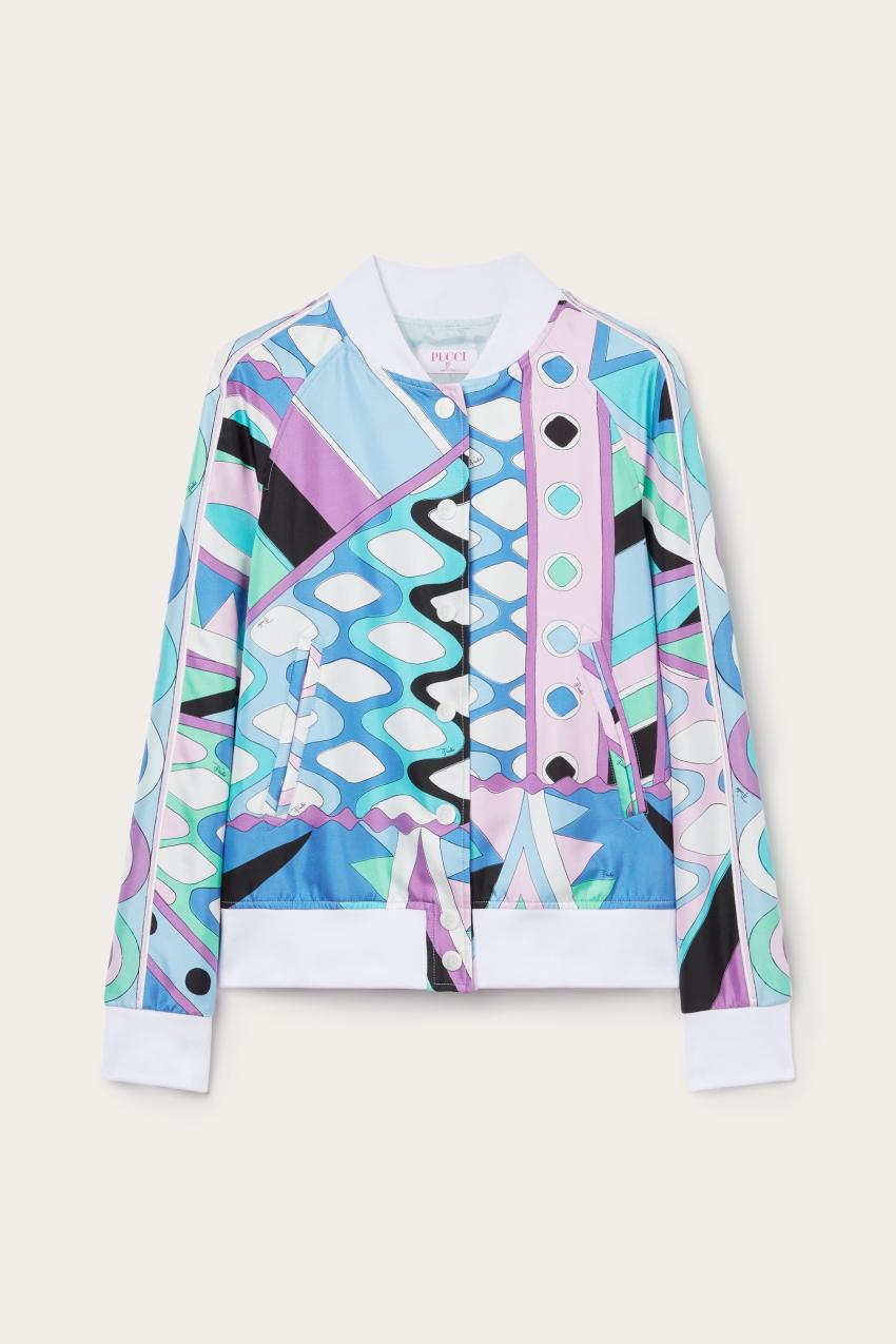 PUCCI Vivara-Print Silk-Twill Bomber Jacket | Women Jackets