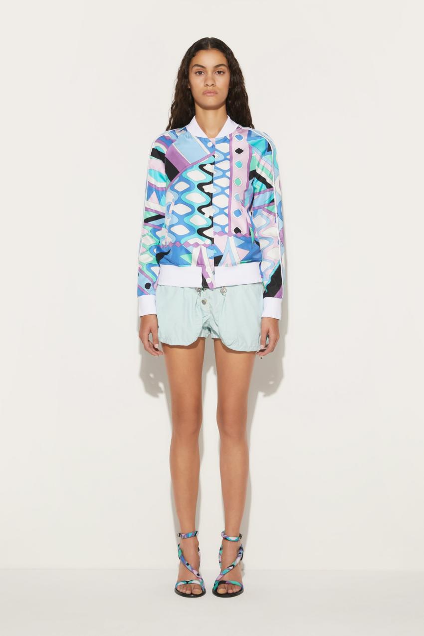 PUCCI Vivara-Print Silk-Twill Bomber Jacket | Women Jackets
