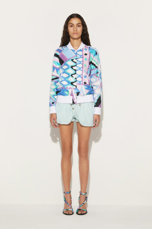 PUCCI Vivara-Print Silk-Twill Bomber Jacket | Women Jackets