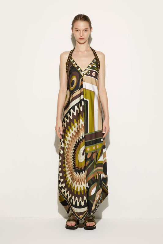 PUCCI Vivara-Print Silk-Twill Dress | Women Dresses