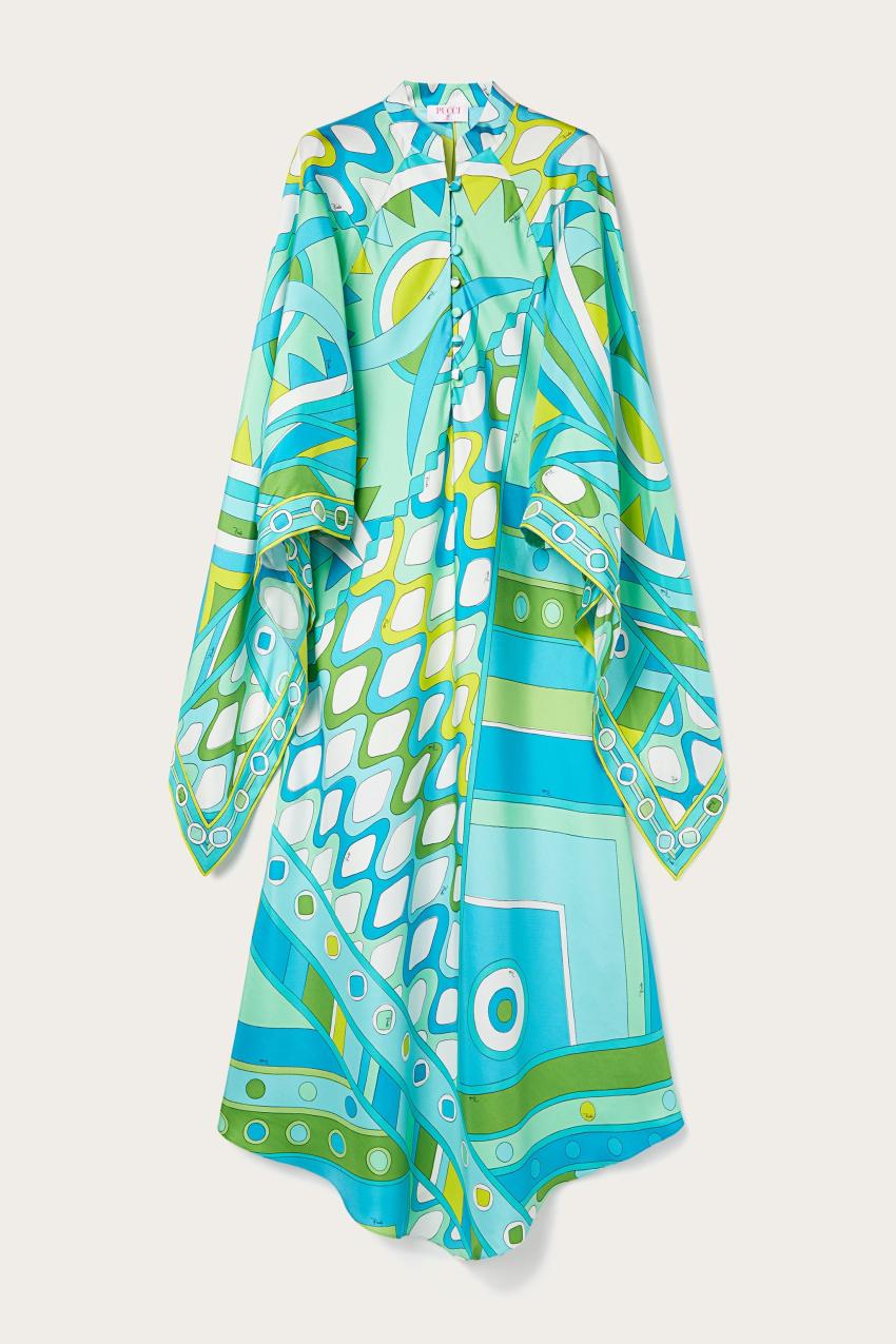 PUCCI Vivara-Print Silk-Twill Kaftan | Women Kaftans