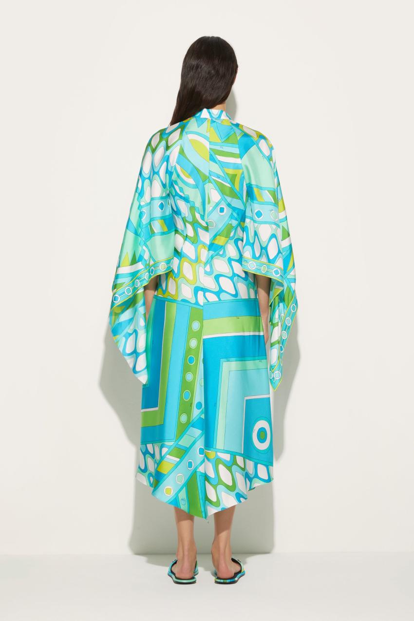 PUCCI Vivara-Print Silk-Twill Kaftan | Women Kaftans