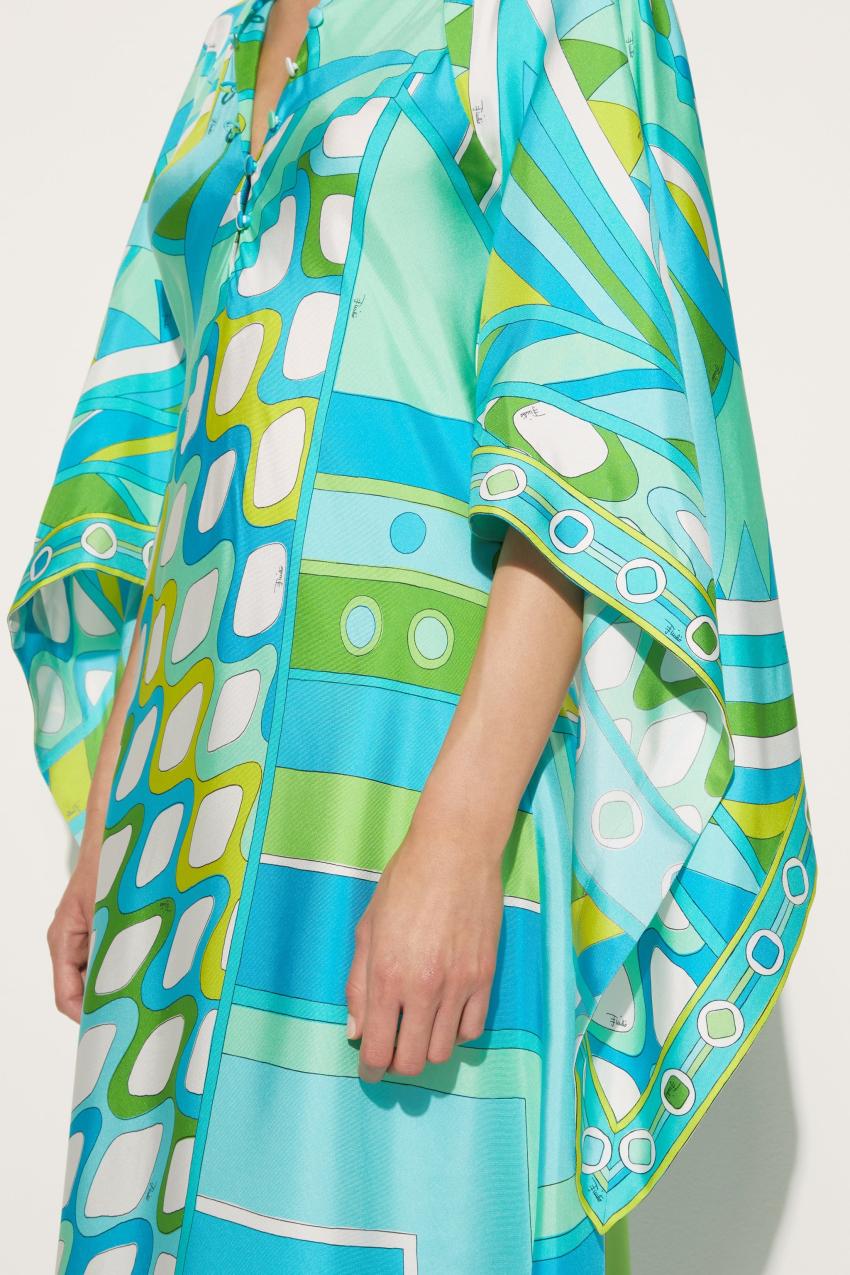 PUCCI Vivara-Print Silk-Twill Kaftan | Women Kaftans