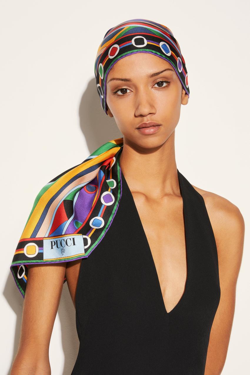 PUCCI Vivara-Print Silk-Twill Losange | Women Silks