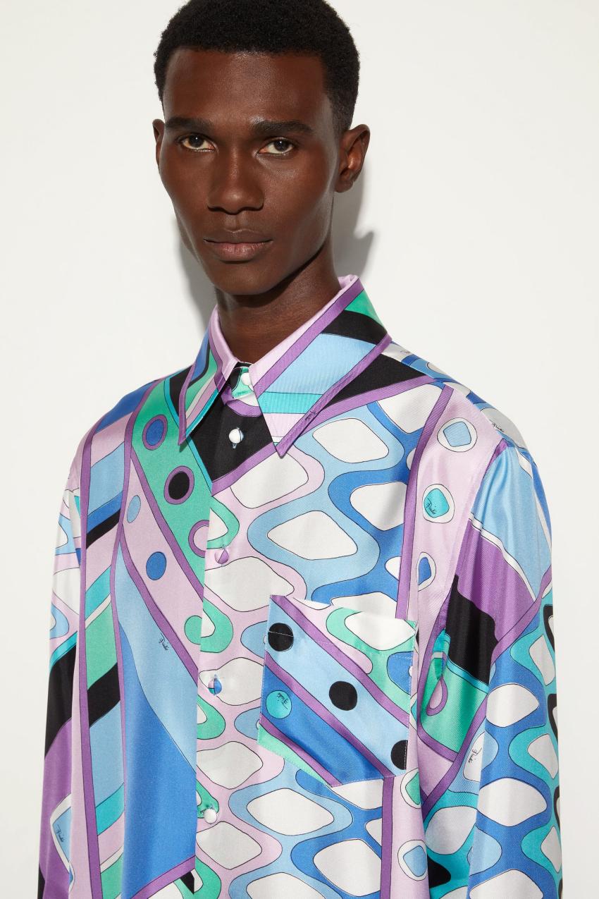 PUCCI Vivara-Print Silk-Twill Shirt | Men Ready To Wear