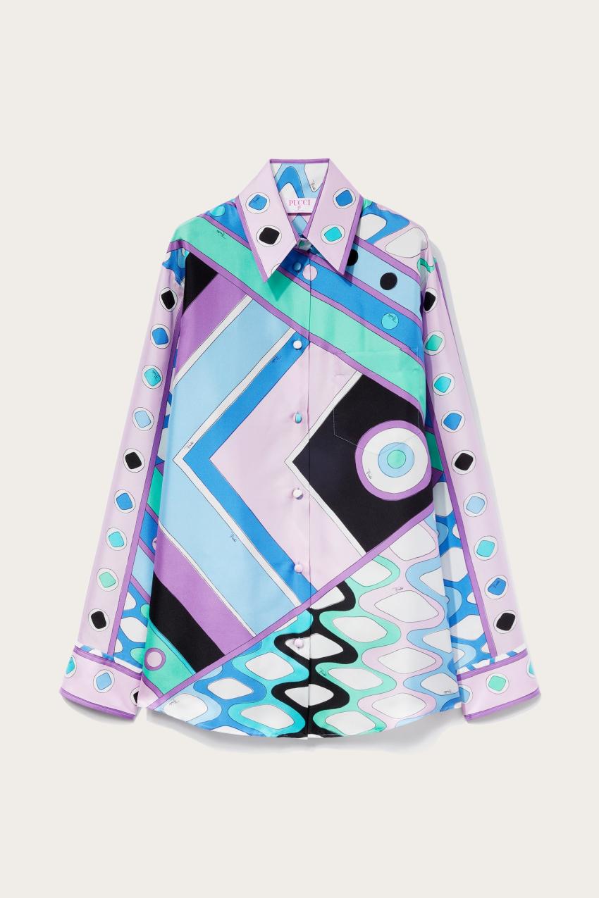 PUCCI Vivara-Print Silk-Twill Shirt | Women Tops And Shirts