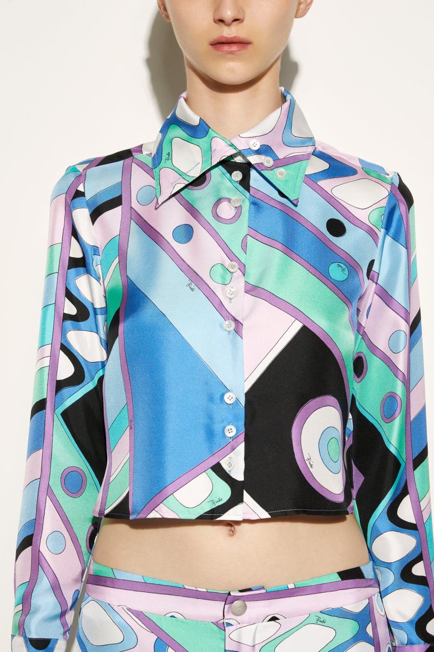 PUCCI Vivara-Print Silk-Twill Shirt | Women Tops And Shirts