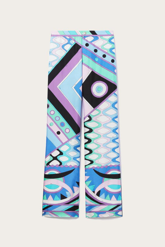PUCCI Vivara-Print Silk-Twill Trousers | Men Ready To Wear