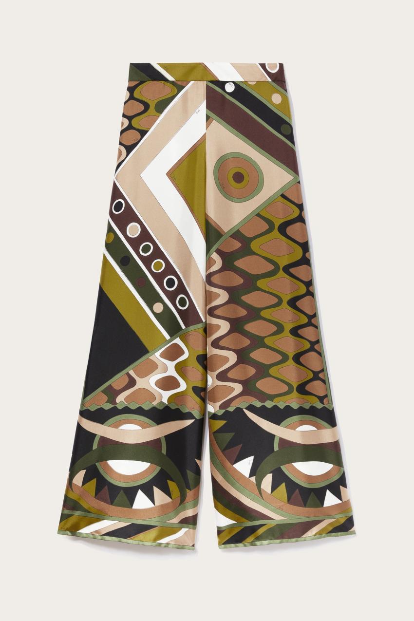 PUCCI Vivara-Print Silk-Twill Trousers | Women Pants And Shorts
