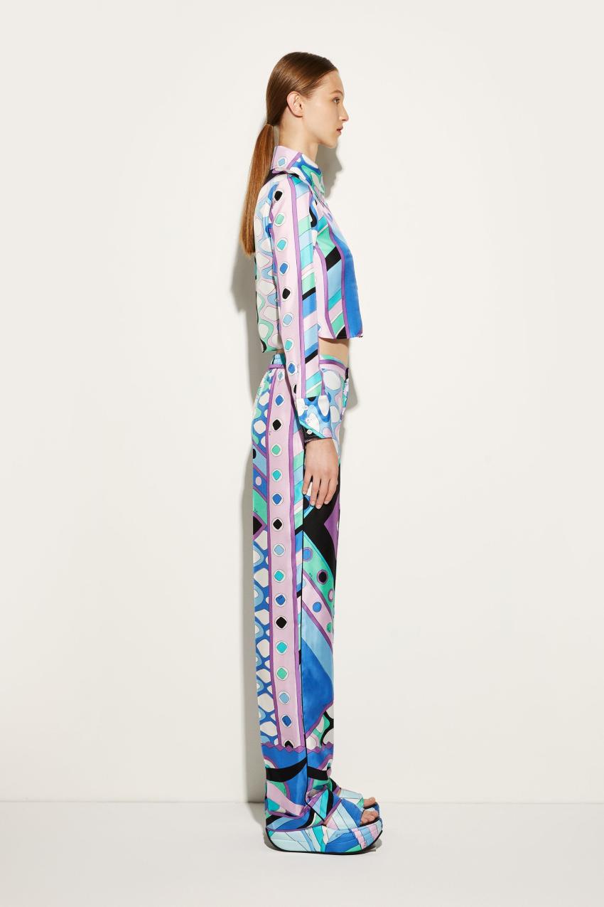 PUCCI Vivara-Print Silk-Twill Trousers | Women Pants And Shorts