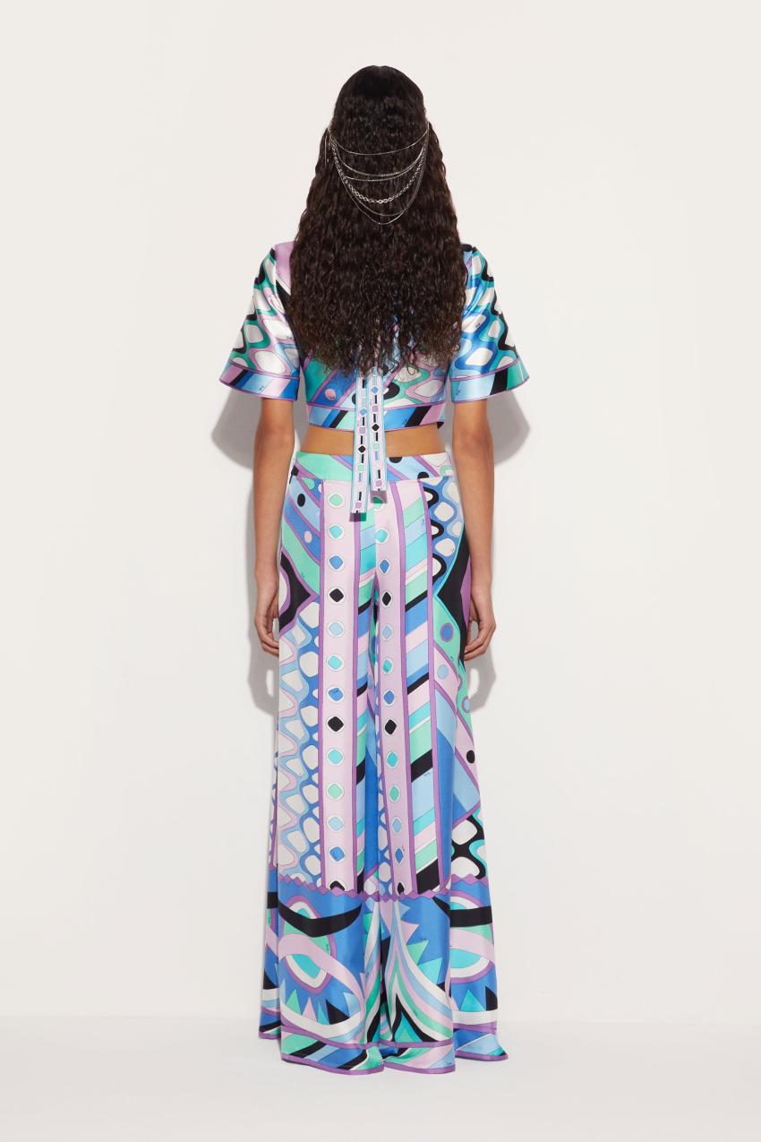 PUCCI Vivara-Print Silk-Twill Trousers | Women Pants And Shorts