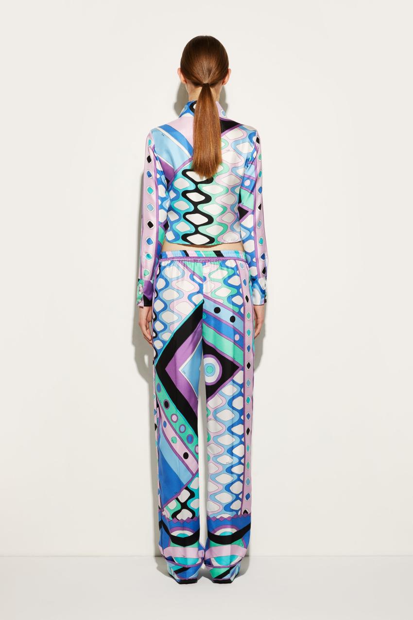 PUCCI Vivara-Print Silk-Twill Trousers | Women Pants And Shorts