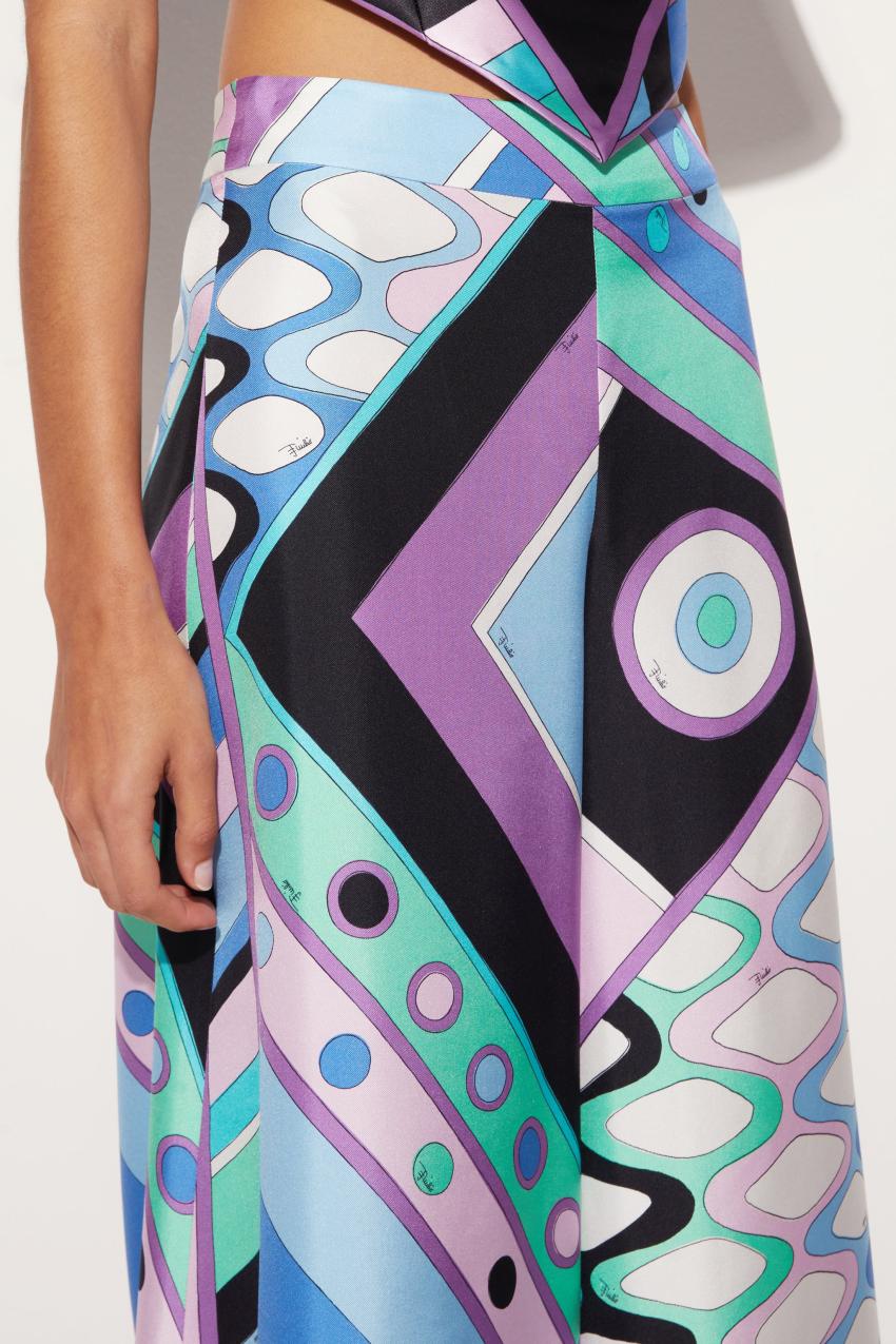 PUCCI Vivara-Print Silk-Twill Trousers | Women Pants And Shorts