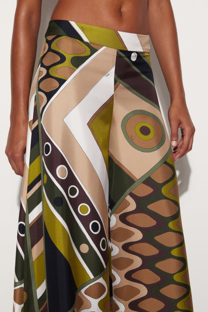 PUCCI Vivara-Print Silk-Twill Trousers | Women Pants And Shorts