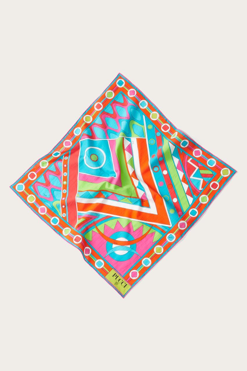 PUCCI Vivara-Print Small Cotton Scarf | Women Silks