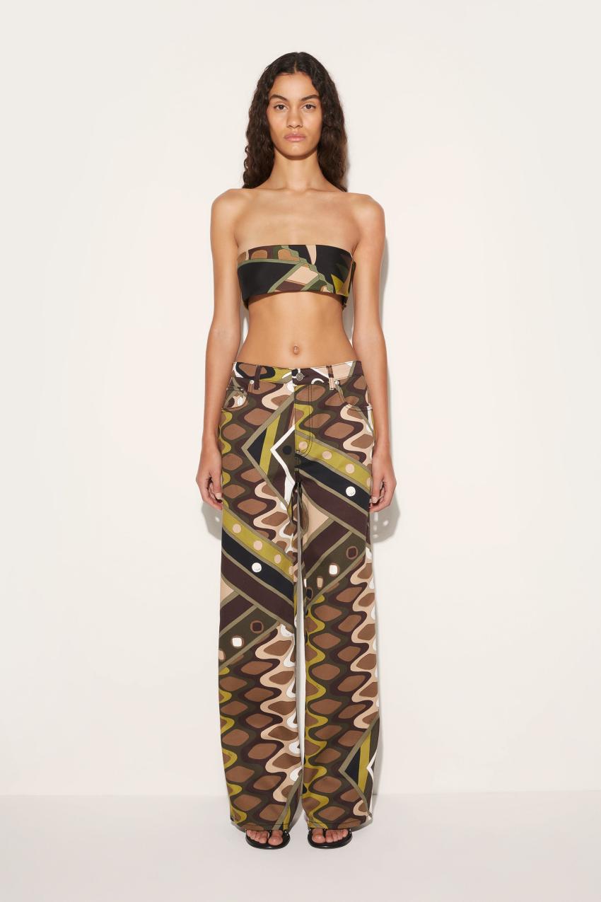 PUCCI Vivara-Print Wide-Leg Trousers | Women Pants And Shorts