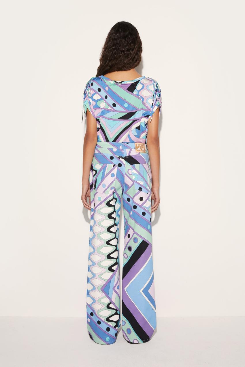 PUCCI Vivara-Print Wide-Leg Trousers | Women Pants And Shorts